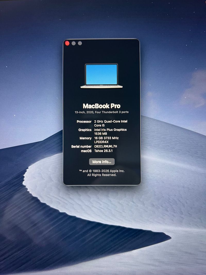MacBook Pro 13 2020 Intel 16GB/512GB SSD afbeelding 7