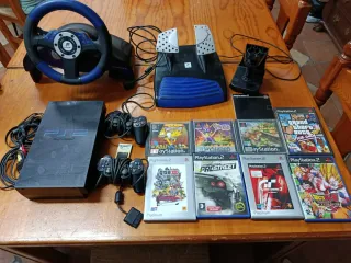 PlayStation 2 con Volante, Pedales y Juegos