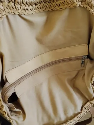 Bolso de Rafia Redondo Beige