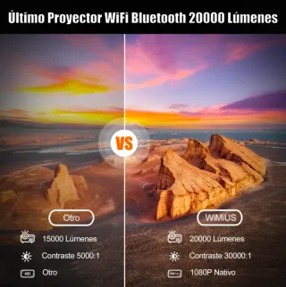 Proyector WiMiUS Full HD 1080P WiFi Bluetooth
