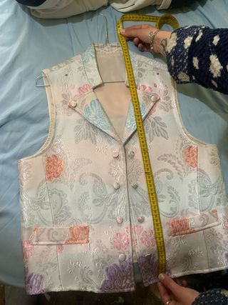 Chaleco Fallero Brillante Blanco y Plata