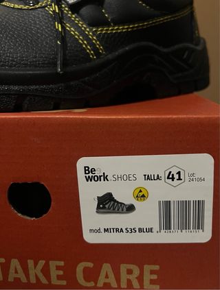 Zapatos de Seguridad Bee Work T41 Negras/Amarillas