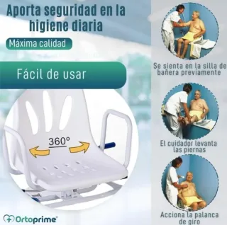 Silla giratoria baño personas mayores 360°