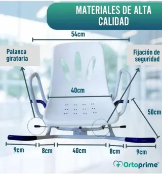 Silla giratoria baño personas mayores 360°