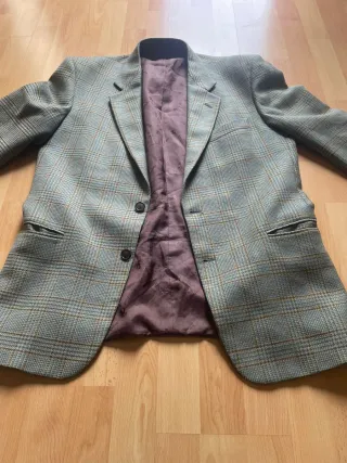 Chaqueta americana cuadros azul y marrón