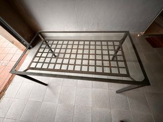 Mesa de jardín cristal y metal
