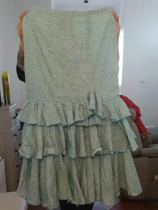 Falda flamenca volantes verde