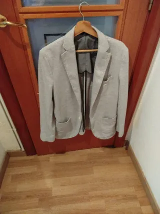 Americana algodón gris hombre