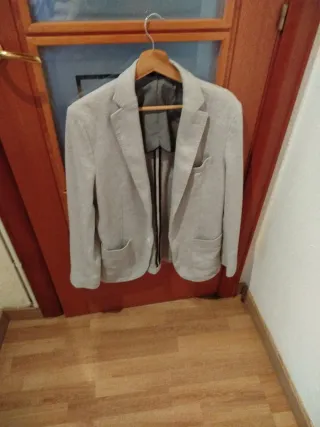 Americana algodón gris hombre