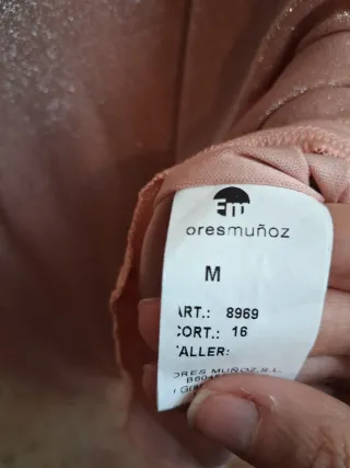 Vestido fiesta corto Muñoz brillo rosa talla M