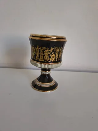 Vaso Ceramica blu/oro Stile Greco