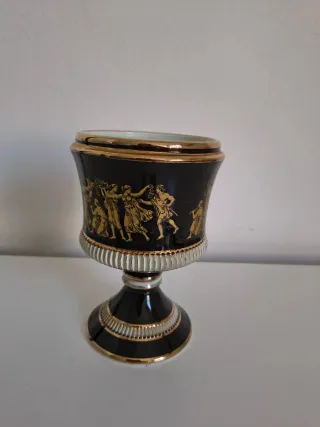 Vaso Ceramica blu/oro Stile Greco