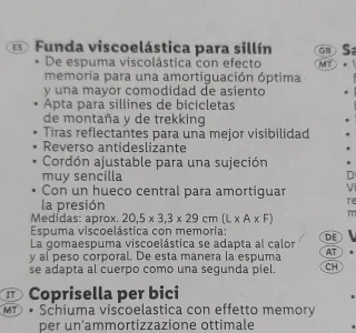 Funda sillín bici Crivit Memory Foam