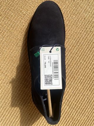 Zapatos El Ganso Ante Azul Suela Roja