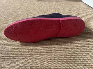 Zapatos El Ganso Ante Azul Suela Roja