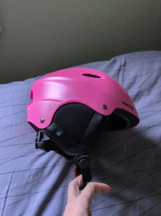 Casco de esquí rosa infantil