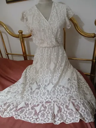 Abito pizzo bianco cotone