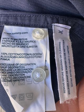Camisa Tommy Hilfiger Azul Talla S 80's 2Ply