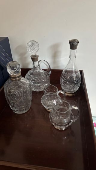 Juego Botellas Cristal Antiguas