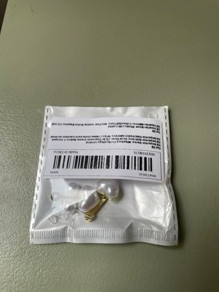 Pendientes Corazón Perla Dorados Mujer