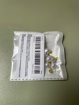 Pendientes Corazón Perla Dorados Mujer