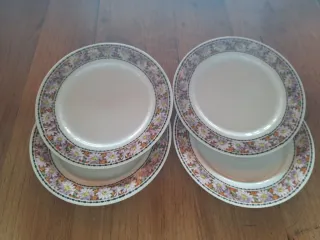 Set 4 piattini da dessert floreali