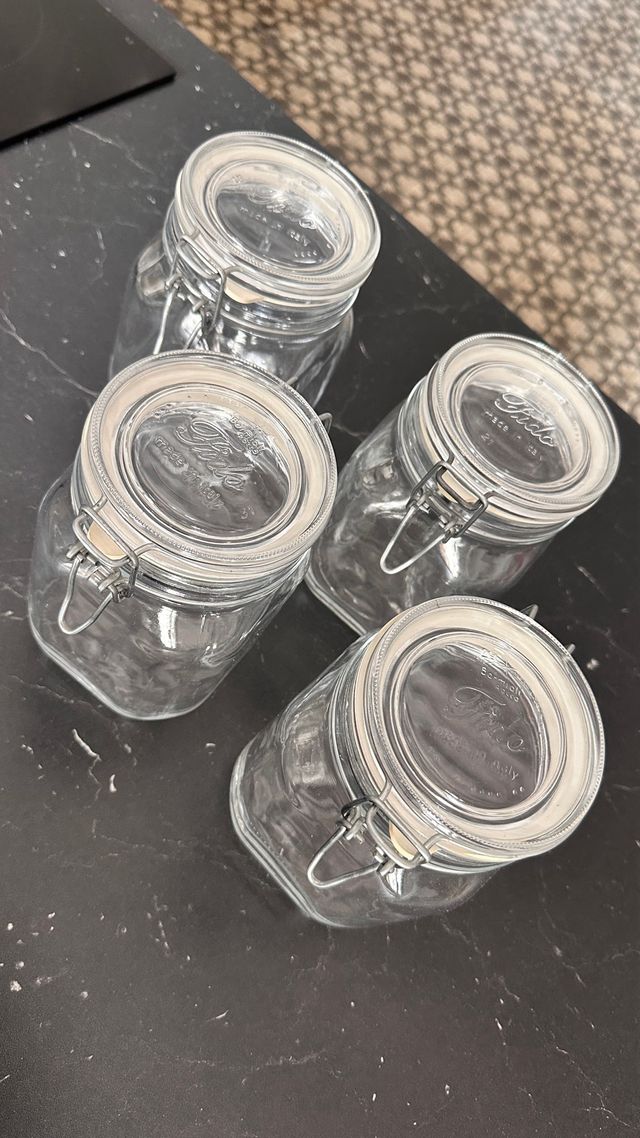 Set de 4 tarros de cristal con cierre hermético