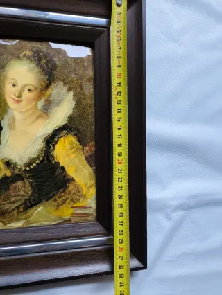 PINTURA ESMALTADA EN MARCO DE MADERA