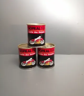 3 latas vintage aceite SOPRAL T-2