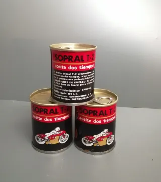 3 latas vintage aceite SOPRAL T-2
