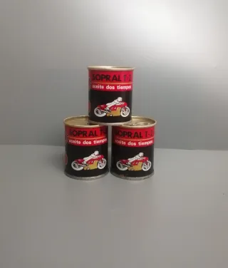 3 latas vintage aceite SOPRAL T-2