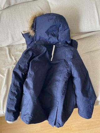 Chaqueta de invierno azul con capucha 12 años
