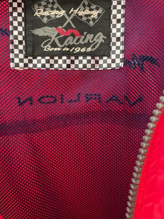 Chaqueta Varlion Racing Estilo Varsity Roja L