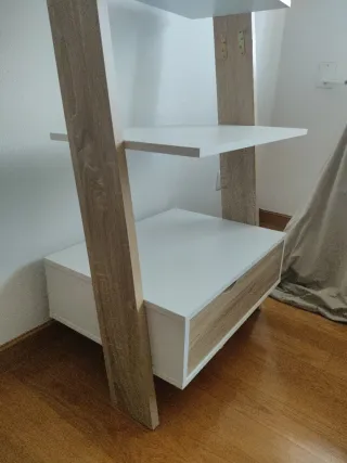 Estantería Escalera Madera Blanca