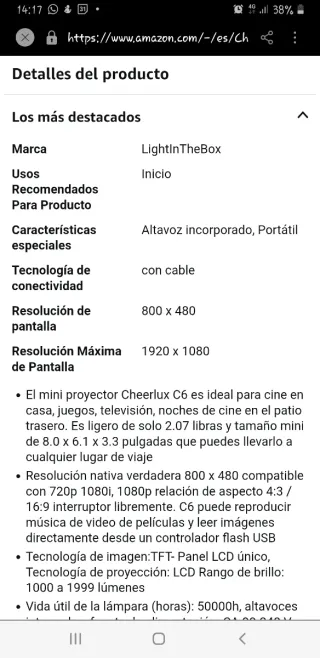 OFERTA. Mini proyector LED C6. NUEVO