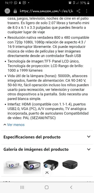 OFERTA. Mini proyector LED C6. NUEVO