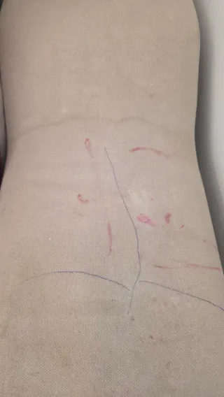 Sofá Cama Beige y Morado