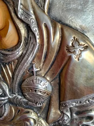 Icona Madonna con Bambino Argento 950