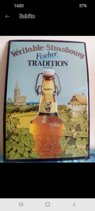 Cartello pubblicitario Fischer Veritable Strasbour