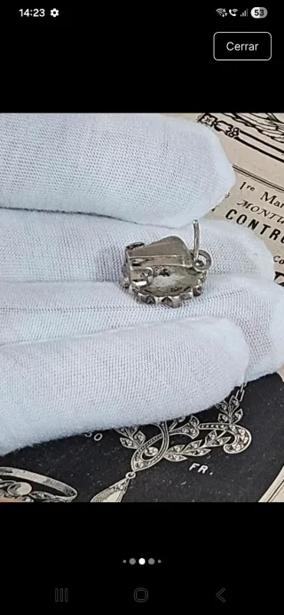 Pendientes Plata Marcasitas Esmalte Azul Antiguos