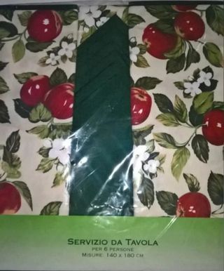 Tovaglia con 6 tovaglioli in cotone