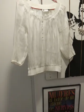 Blusa blanca manga 3/4