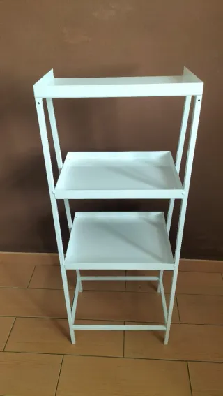 Estantería metálica blanca de 3 niveles