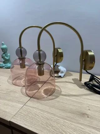 Lámparas Sklum doradas y rosas