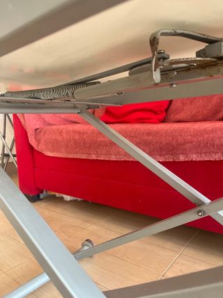 Mesa cristal elevable y plegable