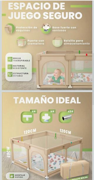 Parque para bebés 120x120cm