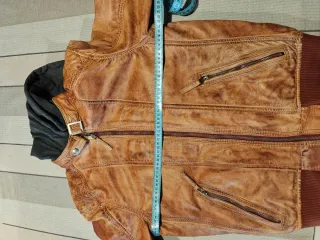 Chaqueta Cuero Marrón Trapper talla M