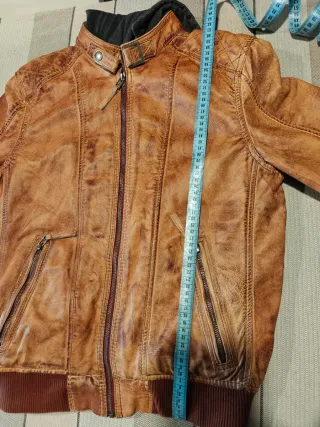 Chaqueta Cuero Marrón Trapper talla M