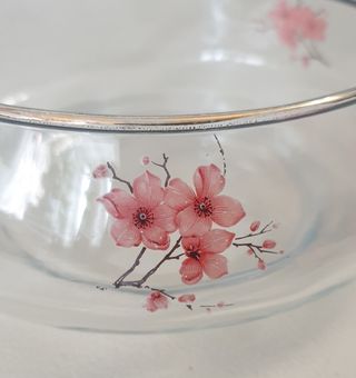 Set 2 Ciotole Vetro Rosa e Trasparenti