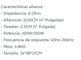 System Fidelity altavoz central 150W